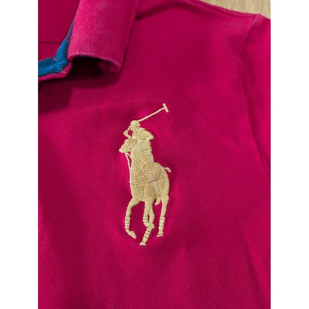 Polo Ralph Lauren Big Pony Crest Polo Shirt Red Gold #2 Womens XL Short Sleeve - Picture 2 of 9